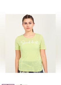 Nike Women Printed Round Neck Light Green T Shirt