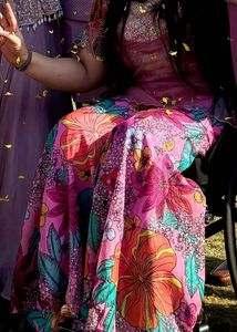 Embroidered kurti plazo blouse set