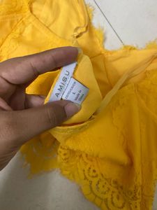 Yellow Lace Bralette Top