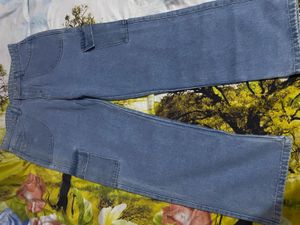 Light Wash Denim Cargo Pants