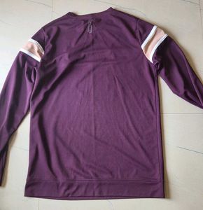 Men's Burgundy Striped Long Sleeve T-Shirt