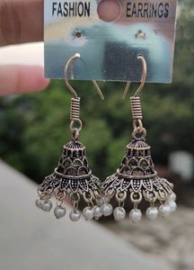 Oxidised Jhumka Earrings