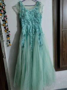 Beautiful Teal Embellished Gown