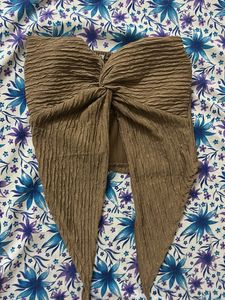 Crinkle Twist Front Tube Top