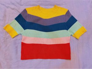 Colorful Striped Knit Top