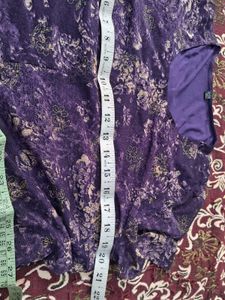 Elegant Purple Floral Print Dress