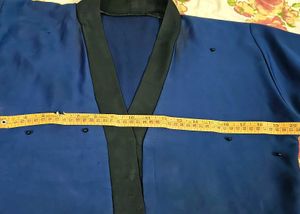 Elegant Navy Blue Abaya Burqa with Black Trim Desi