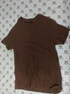 Brown Textured T-Shirt