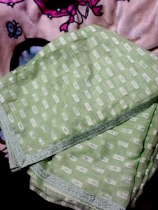 Pista Green Shining Saree