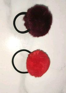 Fuzzy hair ties (pack of 2)