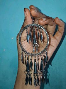 Unique Silver Tone Hoop Earrings