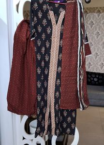 LIBAS PURE Cotton Complete Suit Set With Plazoo And PURE Cotton Duppatta