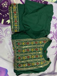 Brand New Stitched bottle green Colour Suit With e