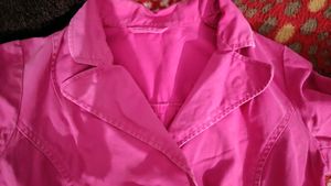 Pink Shade Denim Fabric Blazer Jacket