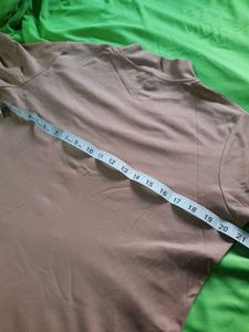 Steilmann Unisex Mock Neck Brown Tee Tshirt Top 🤎