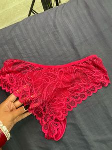 Lace Trim Thong Panty