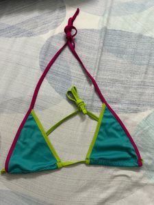 Teal Bikini Set with Pink &amp; Lime Trim