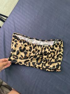 leopard Print Strapless Tube Top