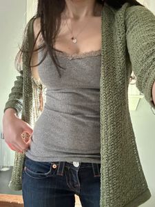 y2k/downtown Cozy Green Knit Cardigan