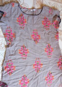 Light mauve color cotton kurti