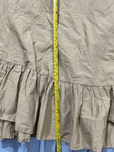 Tan Ruffled Midi Skirt