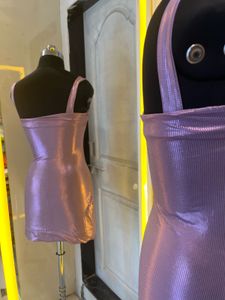Shiny Metallic Mini Dress