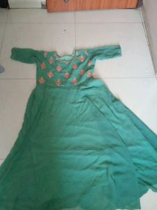 Elegant Teal Embellished Maxi Dress