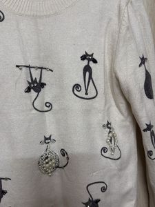 Cute Cat Print Sweater