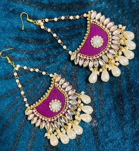New Party Wear Earrings Colour Black &amp; Purple
