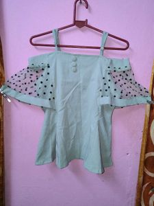 Sweet Off-Shoulder Polka Dot Top
