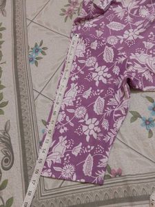 Purple Floral Print Relaxed Fit Tunic of1
