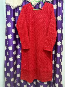 Full body embroidery Red Set with Dupatta