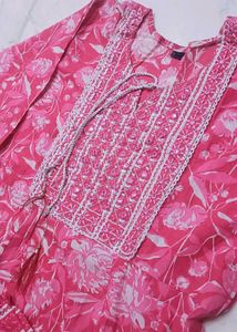 Beautiful Pink Printed Kurta Set