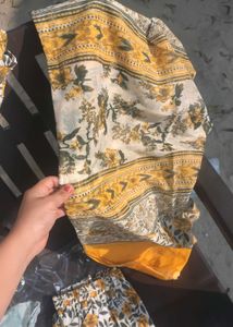 Beautiful frock suite set yellow colour