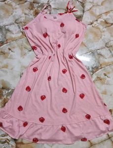Strawberry Print Nightdress combo