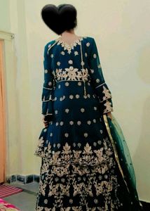 Stunning Teal Embroidered Lehenga Choli