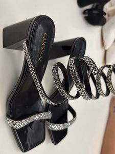 Sparkling Strappy Block Heels