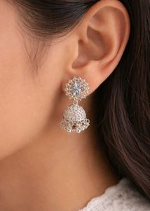 Silver-tone Jhumka Earrings