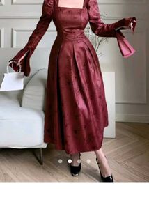 Burgundy A-Line Dress
