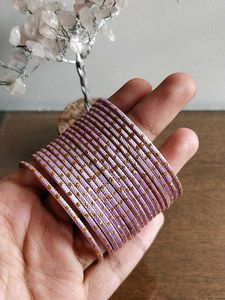 Delicate Purple & Gold Bangles Set(18)