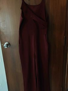 Maroon Jumpsuit + Glitter Crop Jacket