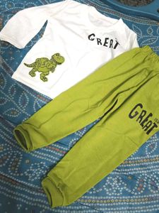 Cute Dino "Great" Outfit for Girls and boy, totaly