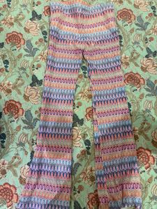 Boho Zigzag Pattern Bell Bottom Pants