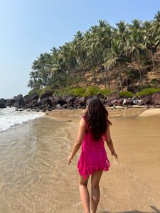 Vibrant Pink Mini Dress with Flower Detail