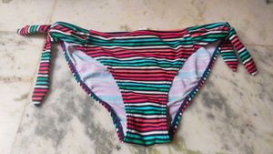 Colorful Striped Tie-Side Bikini Bottoms
