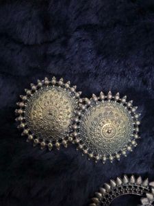 Oxidized Silver Earrings and Bangles Set