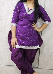 Elegant Purple Kurta with Patiala Pants