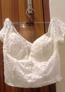 White Lace Off-Shoulder Blouse