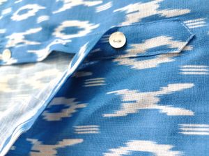 Blue Ikat Print Kurta