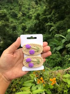 Handmade Crochet Flower Hair Clips